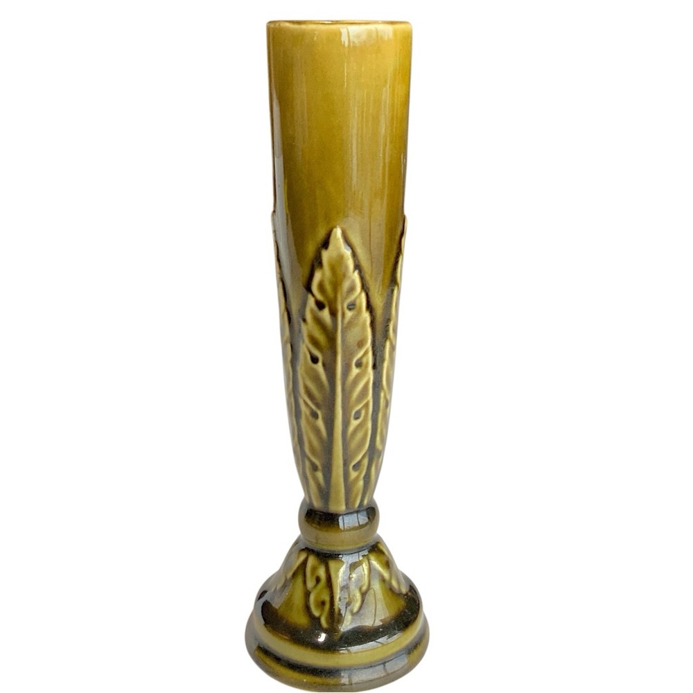 Brush McCoy 1930s Bud Vase Green 8.5”